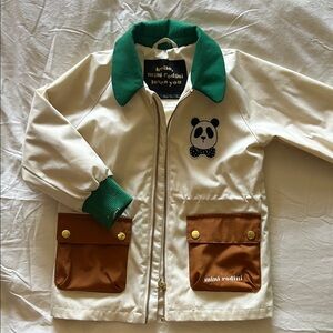 Mini Rodini Twill Cream Panda Parka 3-5 Years